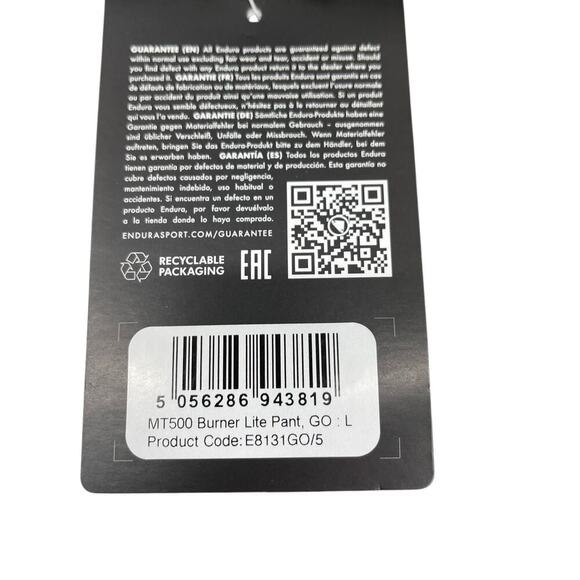 Endura MT500 Burner Light MTB Pant Men's Size Large Army Green New NWT - Picture 6 of 8